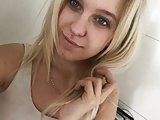 Cute 18yo blonde teen with beautiful pussy pisses 